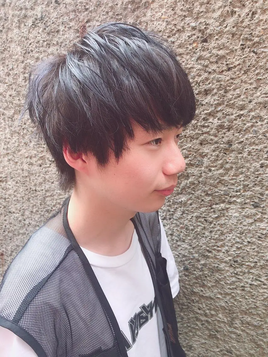 ショート カラー パーマ ヘアアレンジ メンズ メンズウルフカット ウルフカット カット ヘアカラー ちこ .のヘアスタイル