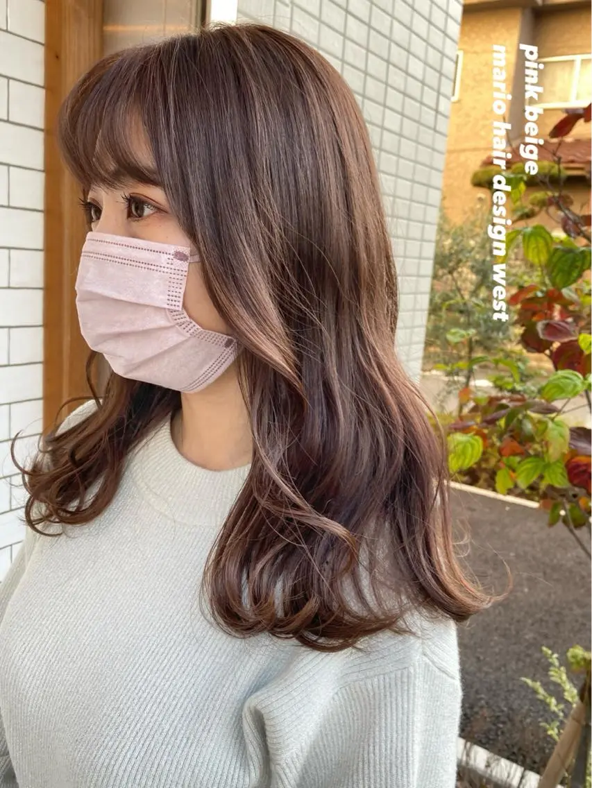 セミロング カラー ベージュカラー ブラウンカラー ブラウンベージュ ココアブラウン グレージュ 竹嶌 健吾のヘアスタイル