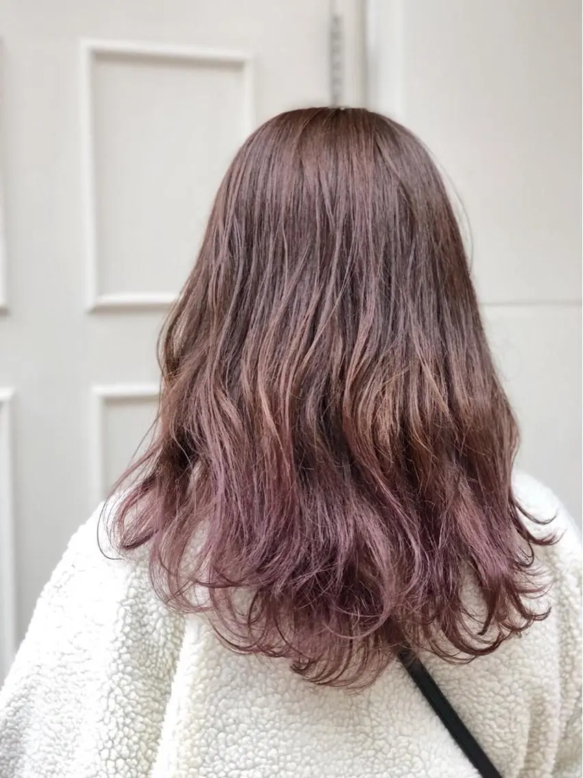 セミロング カラー ベージュカラー グラデーションカラー ピンクカラー ピンクベージュ 🫟Blanco🫟 Color&Careのヘアスタイル