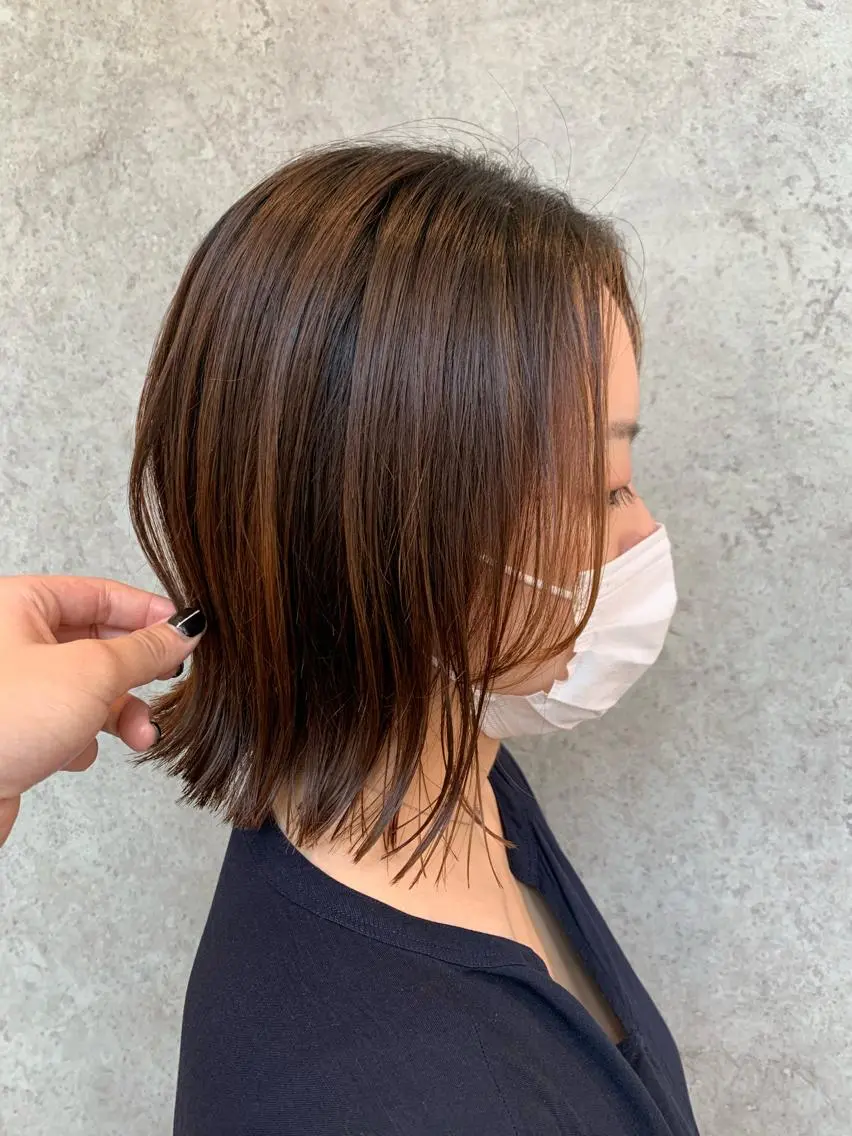 ショート ボブ くびれヘア レイヤーカット 大人レイヤー×艶髪 小久保　春暁のヘアスタイル
