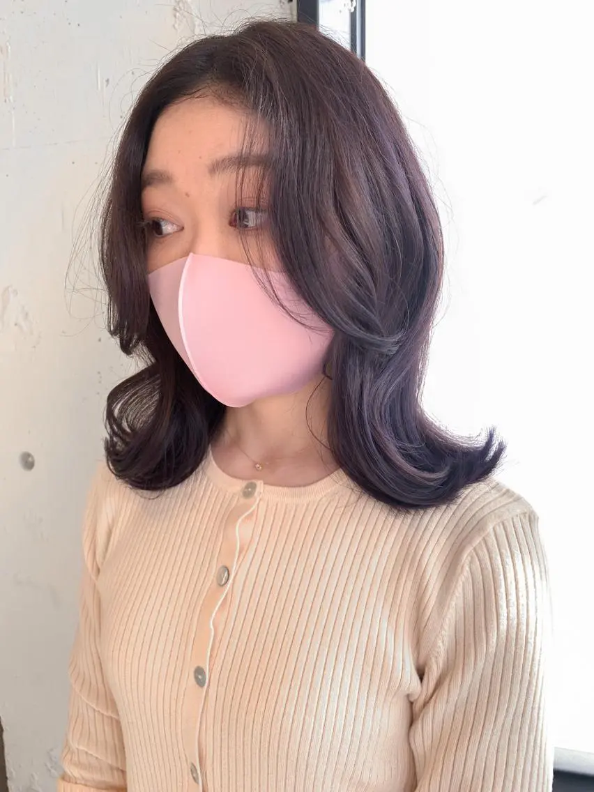 ミディアム カラー ヘアアレンジ ヘアカラー トリートメント yuka .のヘアスタイル