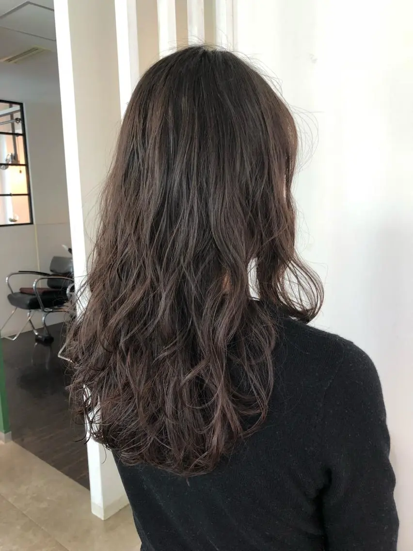 ロング パーマ ヘアアレンジ ロング 榎園 由美のヘアスタイル
