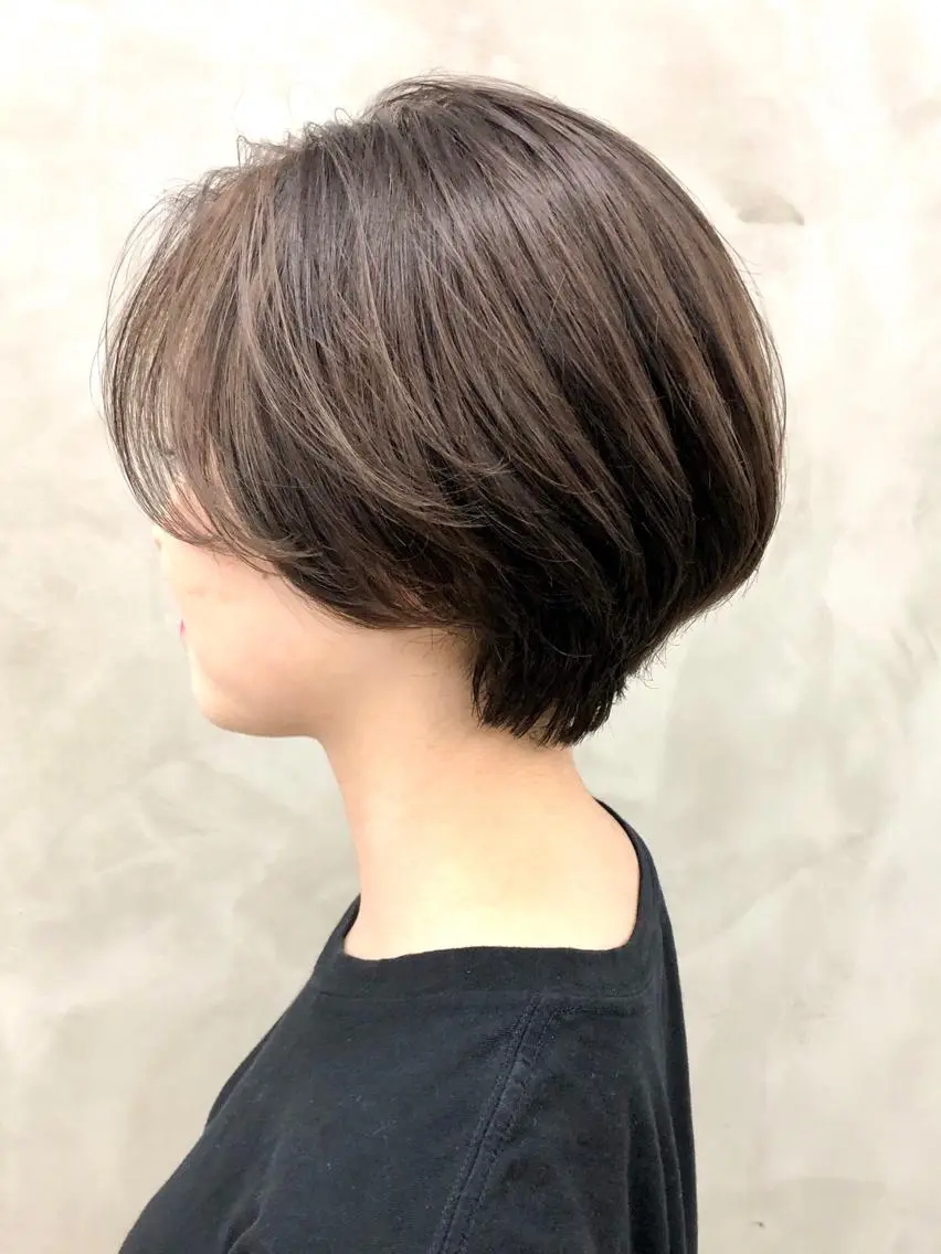 ショート カラー ベージュカラー ハイライトカラー ハイライト ショートヘア ショート・ボブ 徳竹淳一のヘアスタイル