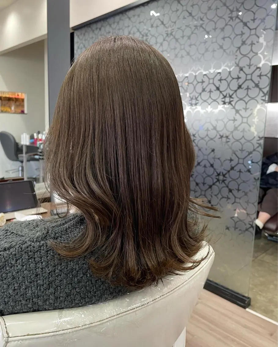 ミディアム カラー アッシュ ベージュカラー ラベンダーカラー オレンジ たなか りなのヘアスタイル