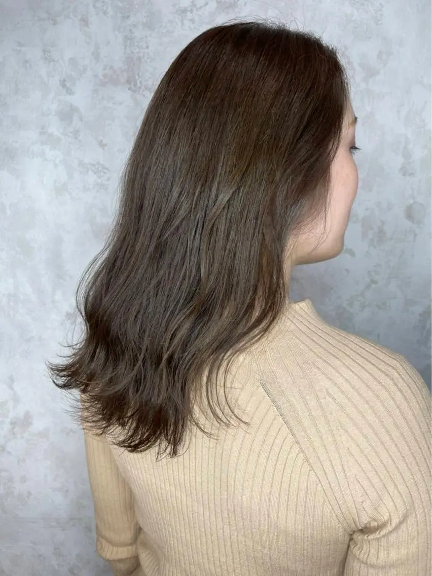 ロング カット ヘアカラー トリートメント かめい りなのヘアスタイル