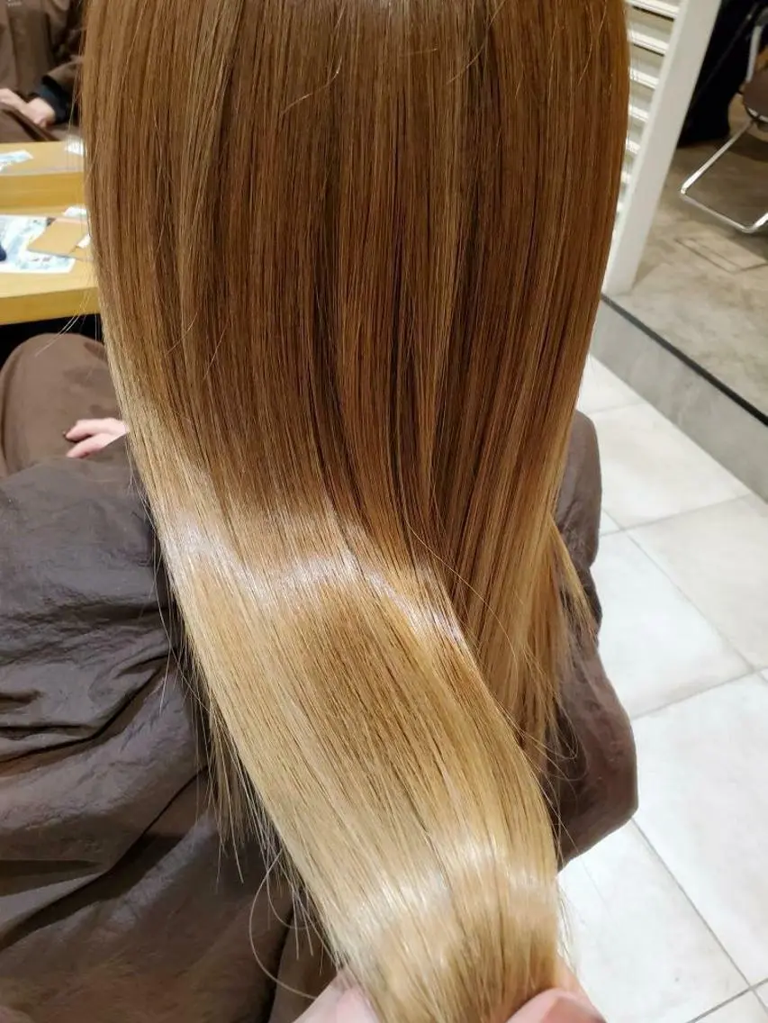 ロング カラー ブリーチ 髪質改善 トリートメント カット 縮毛矯正 トリートメント ブリーチカラー/ 美髪矯正/佐伯 駿のヘアスタイル