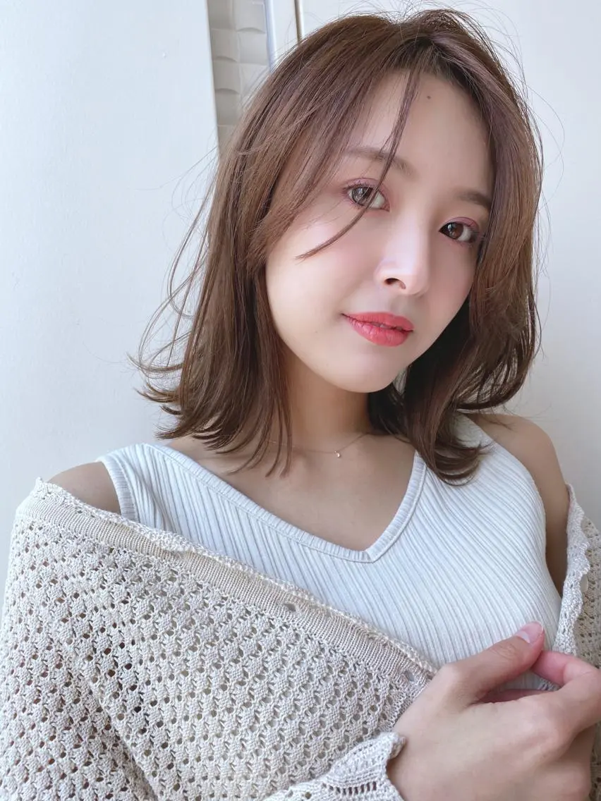 ミディアム カット ヘアカラー トリートメント 韓国風/髪質改善/ ナガヤアキラのヘアスタイル