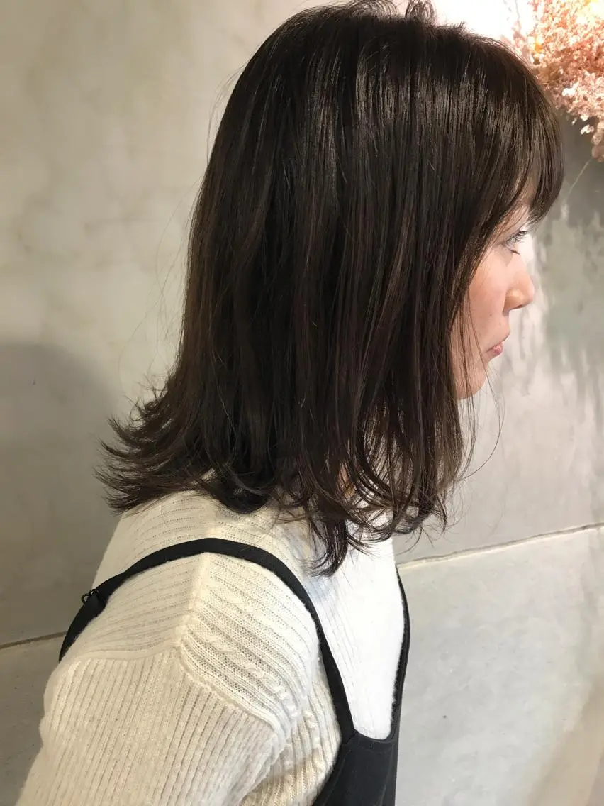 ミディアム レイヤーカット カット ヘアカラー トリートメント ayane⭐️ボブ・ ショート・パーマのヘアスタイル