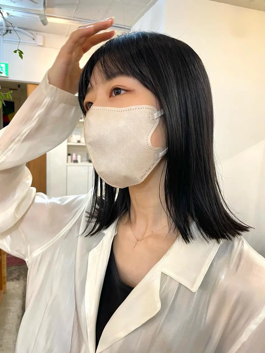ミディアム カラー トリートメント カット ヘアカラー トリートメント 【表参道】Ruri デジタルパーマのヘアスタイル