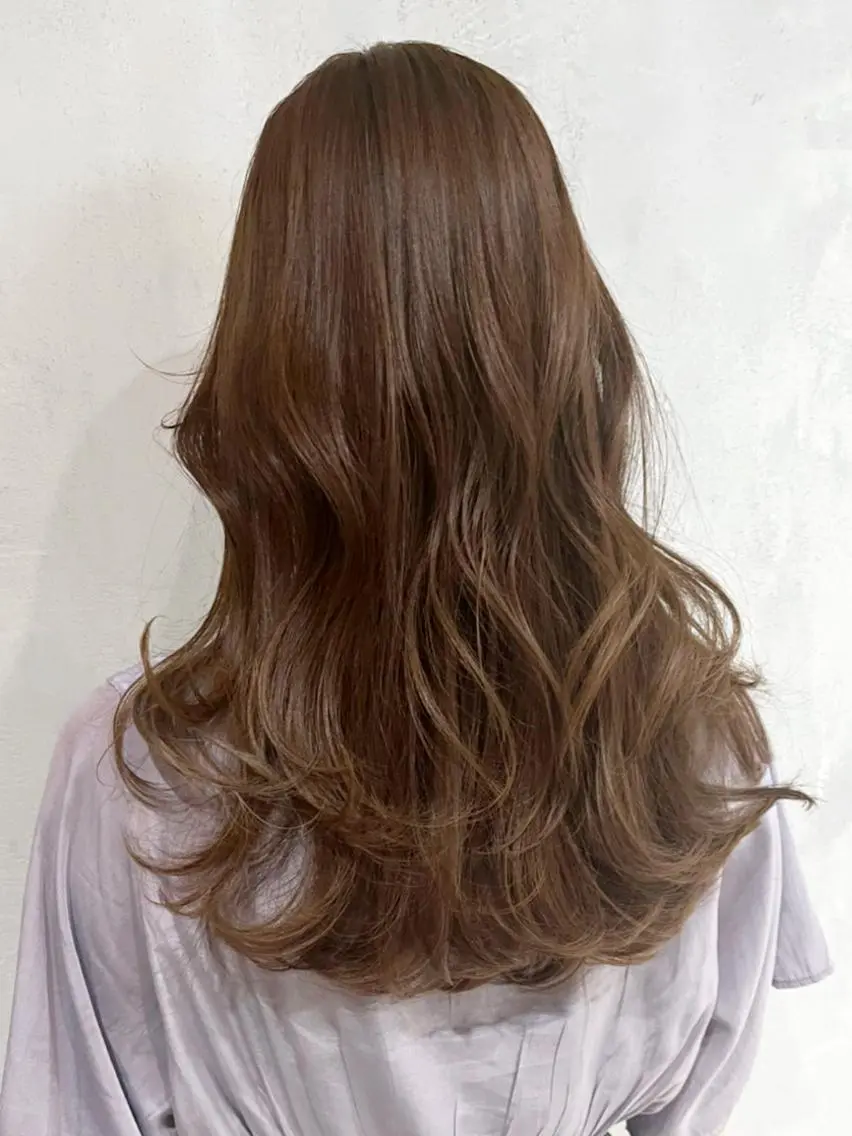 セミロング ヘアアレンジ パーマ カラー ブラウンカラー ミルクティーブラウン ITbyALBUM 八王子店のヘアスタイル
