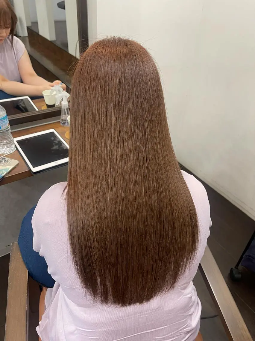 ロング 髪質改善 カット ヘアカラー トリートメント 難波 茜のヘアスタイル