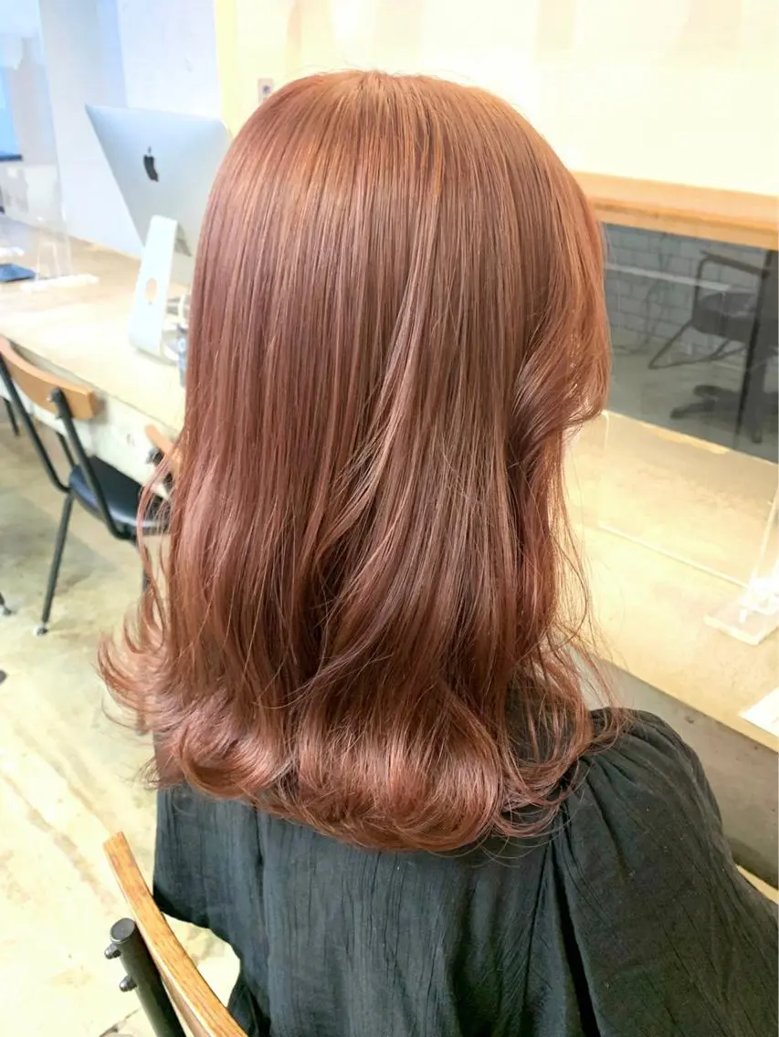 セミロング カラー ヘアアレンジ ヘアカラー トリートメント 🎀暖色カラー🎀 ♡yurika♡のヘアスタイル