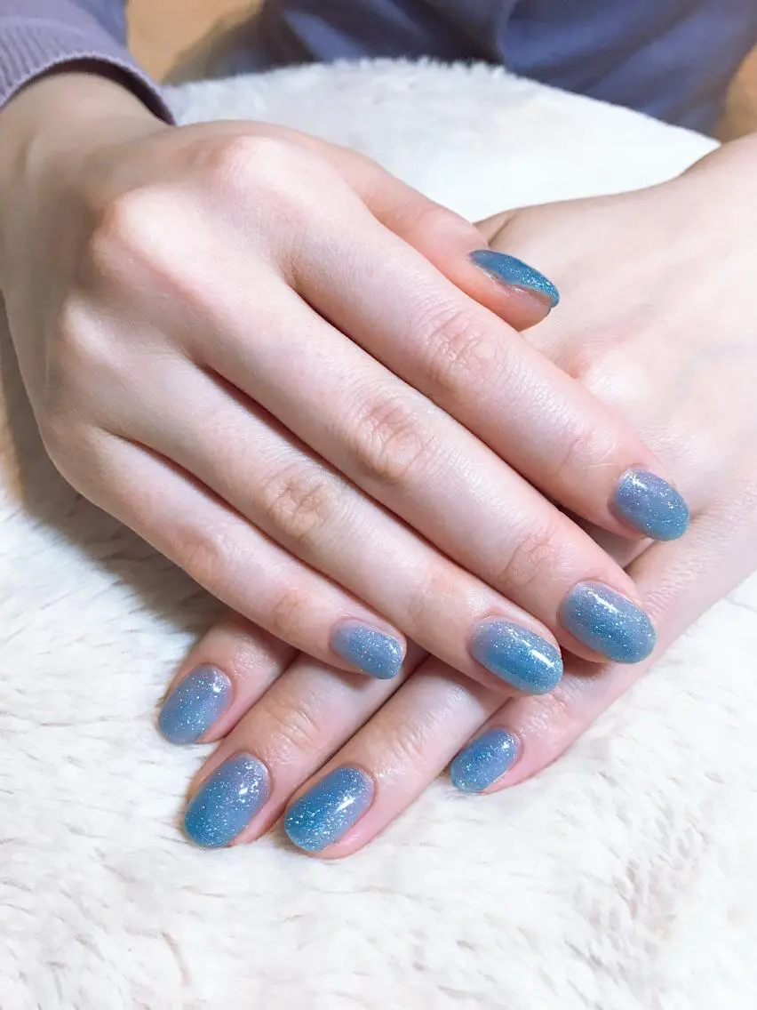 ネイル ブルー ラメ(グリッター) pipi ..のネイルデザイン