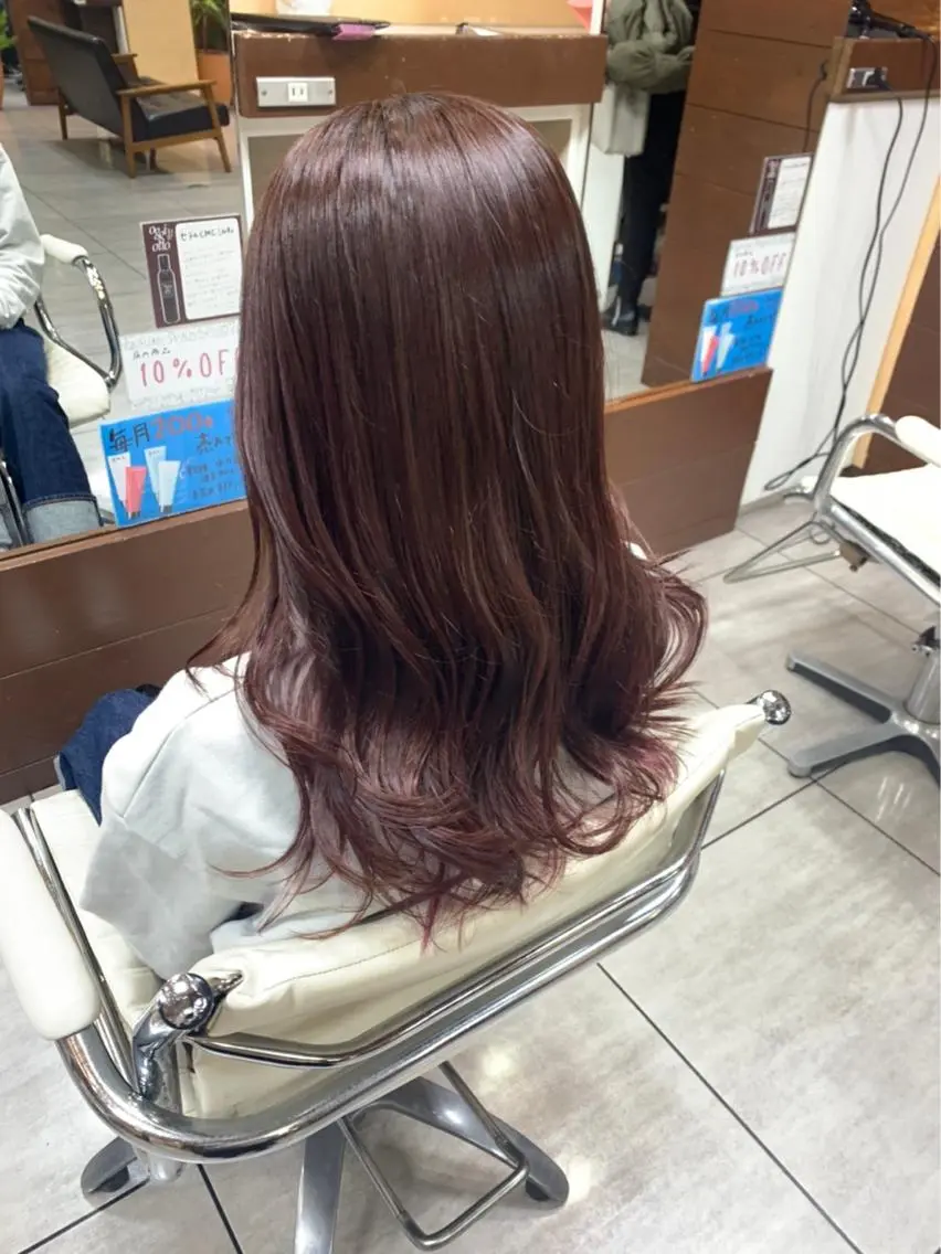 セミロング レイヤー/艶髪カラー 森本くるみのヘアスタイル