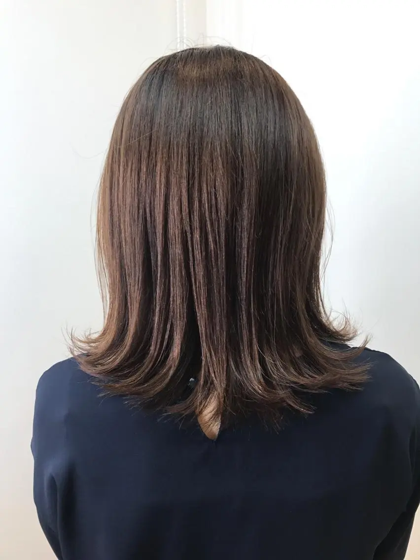 ミディアム カラー カット ヘアカラー 湯浅 了一のヘアスタイル