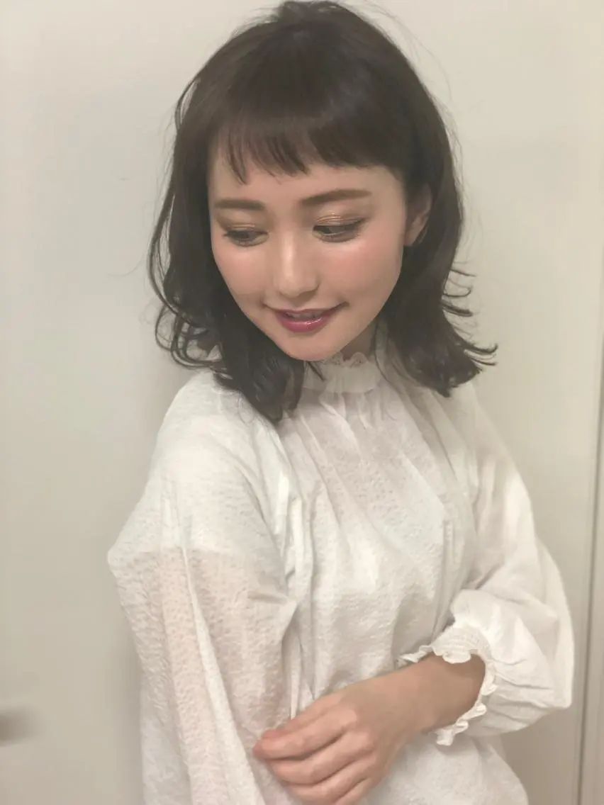 ミディアム パーマ ミディアムパーマ 似合わせカット デジタルパーマ waRin syamp&headのヘアスタイル