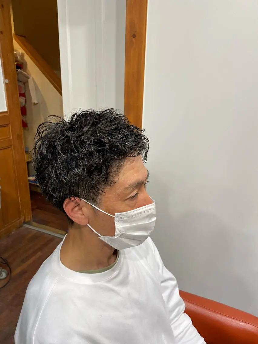 パーマ メンズ メンズパーマ スパイラルパーマ 金森 有希のヘアスタイル