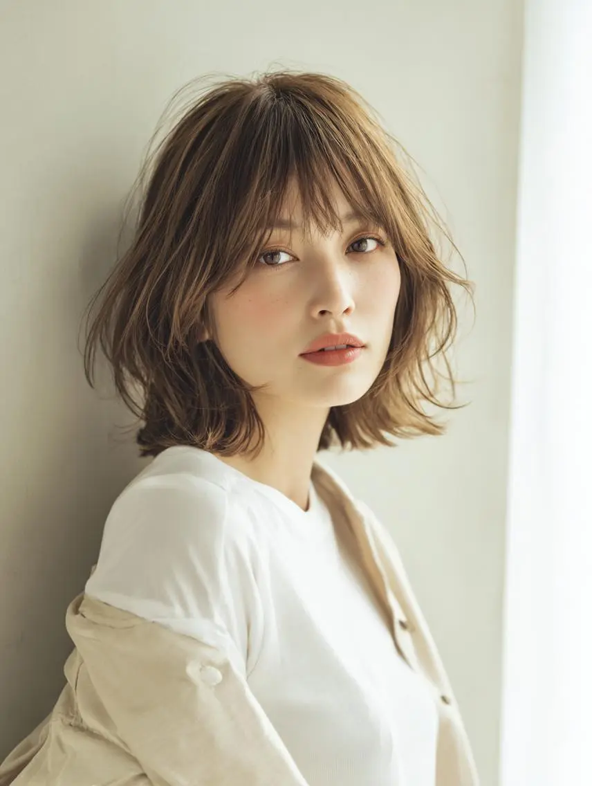 ミディアム 瀬戸 花楓のヘアスタイル