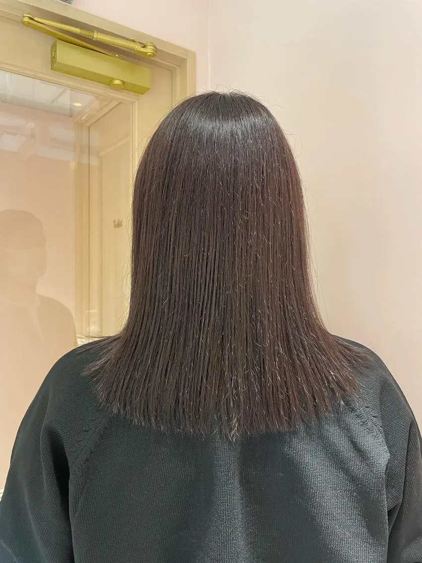 セミロング チョコレートブラウン カット ヘアカラー トリートメント ヘッドスパ マホ/日吉/髪質改善 /レイヤー/ガーリーのヘアスタイル