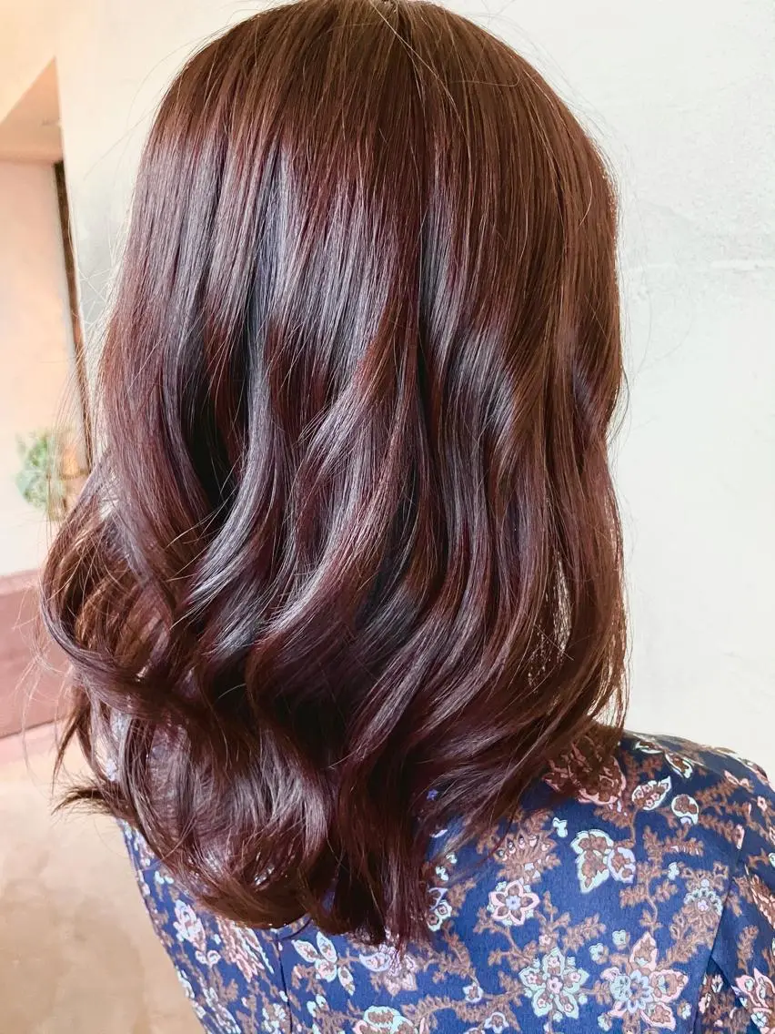 ミディアム カラー ブラウンカラー ピンクカラー ピンクブラウン 奥村 紘のヘアスタイル