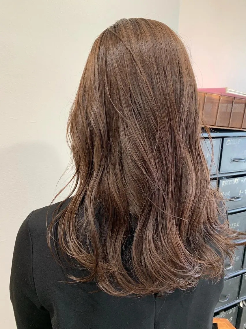 ロング カラー ヘアアレンジ ベージュカラー ピンクカラー ピンクベージュ ヘアカラー トリートメント 山崎 澪 レイヤーカット/大宮のヘアスタイル