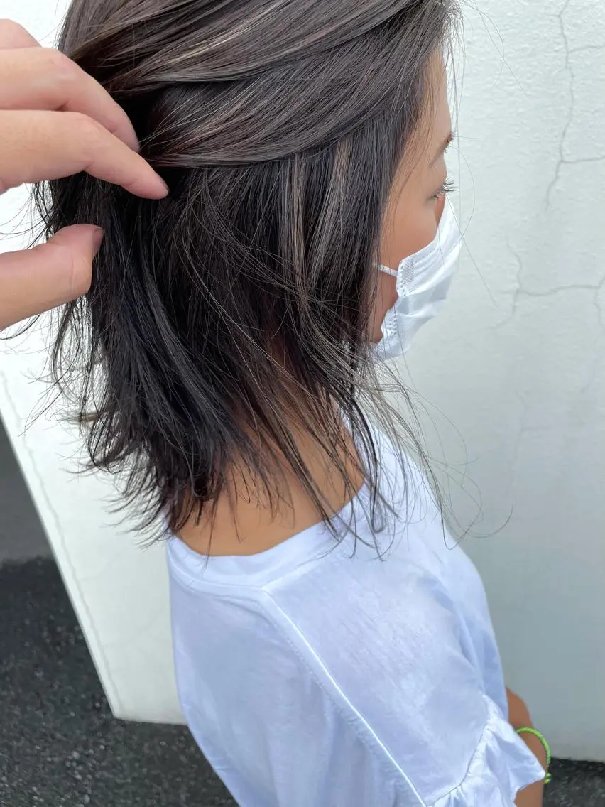 セミロング ハイライト hair terra ce M奈良店のヘアスタイル
