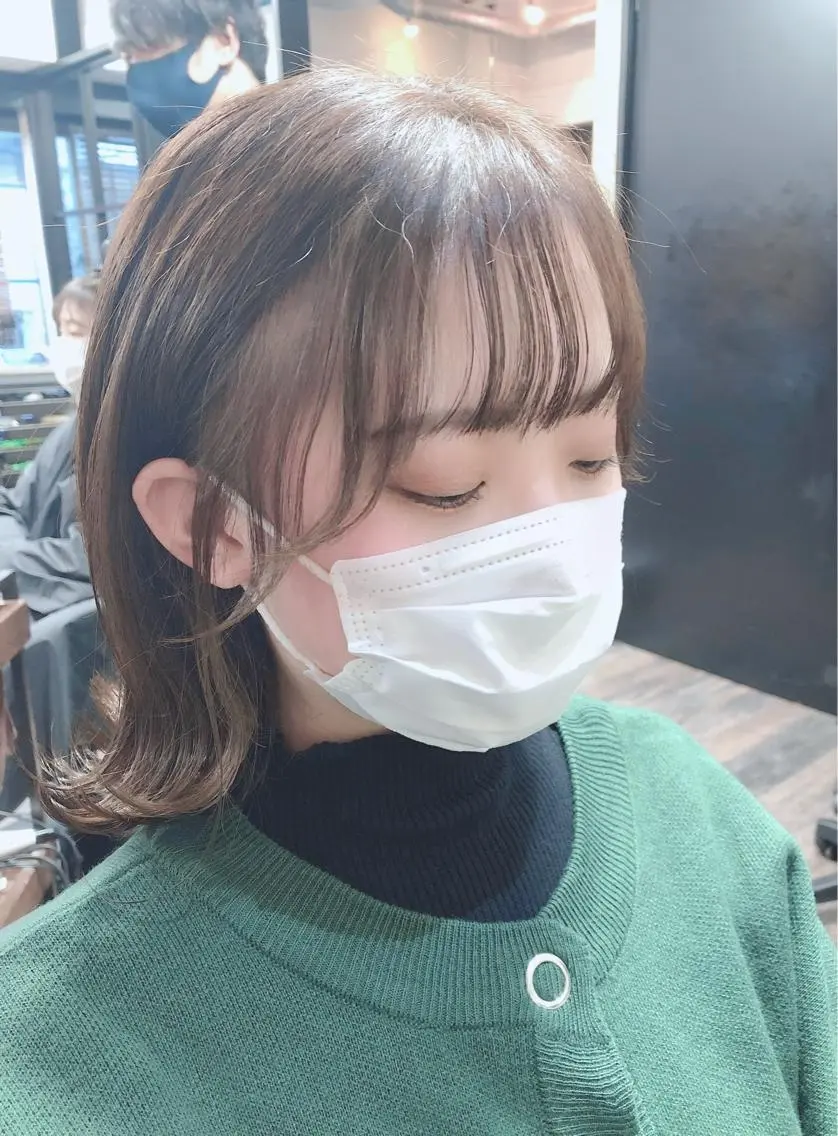 ミディアム カラー ヘアアレンジ 顔周りカット 小顔カット カット ヘアカラー トリートメント 🤍清楚系 韓国レイヤー🤍拓朗のヘアスタイル