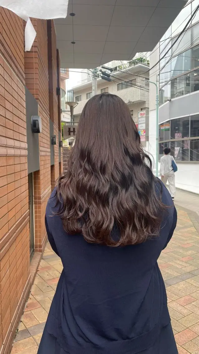 セミロング 💍モテる艶髪 透明感カラー💖のヘアスタイル