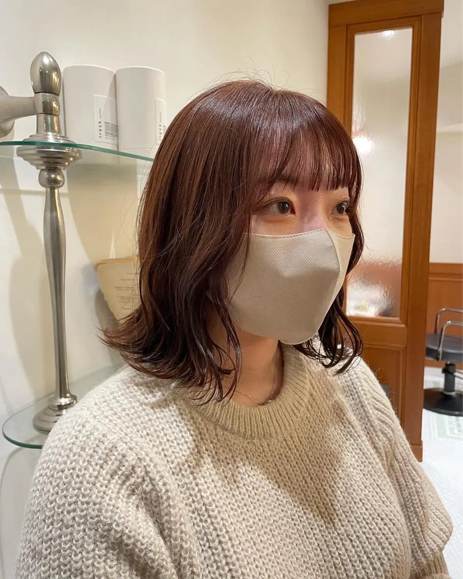 ミディアム カラー カット ヘアカラー トリートメント kunimi harukaのヘアスタイル