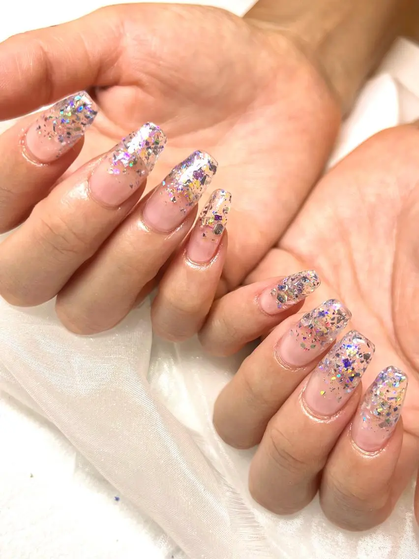ネイル ラメ(グリッター) ラメグラデーション ハンドネイル clover nailのネイルデザイン