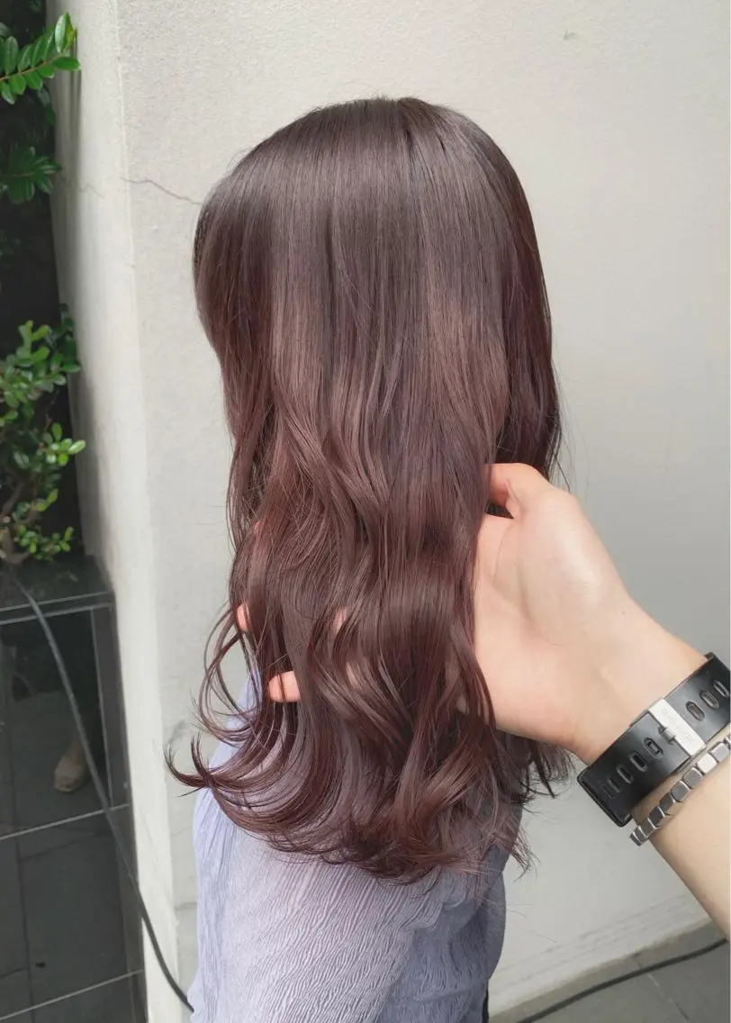 ミディアム カラー ブラウンカラー ピンクカラー ピンクブラウン 矢野 晃平のヘアスタイル