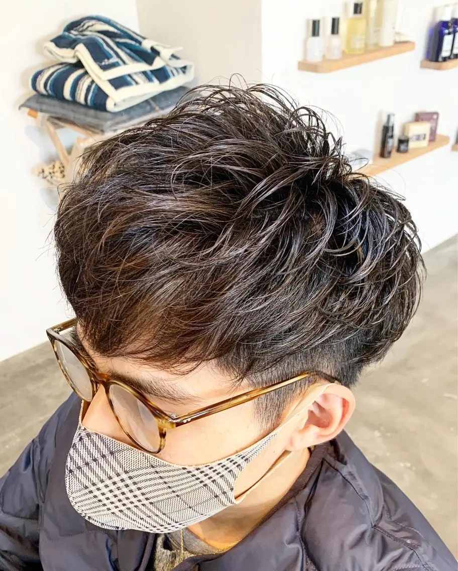 パーマ メンズ カット パーマ 向井 優汰のヘアスタイル