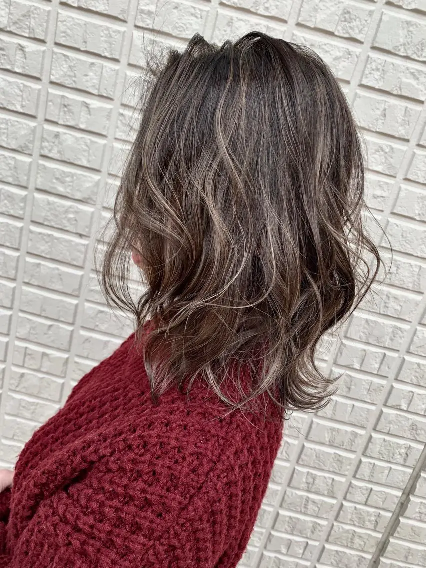 ミディアム カラー ヘアカラー 髪質改善will hairdesignのヘアスタイル