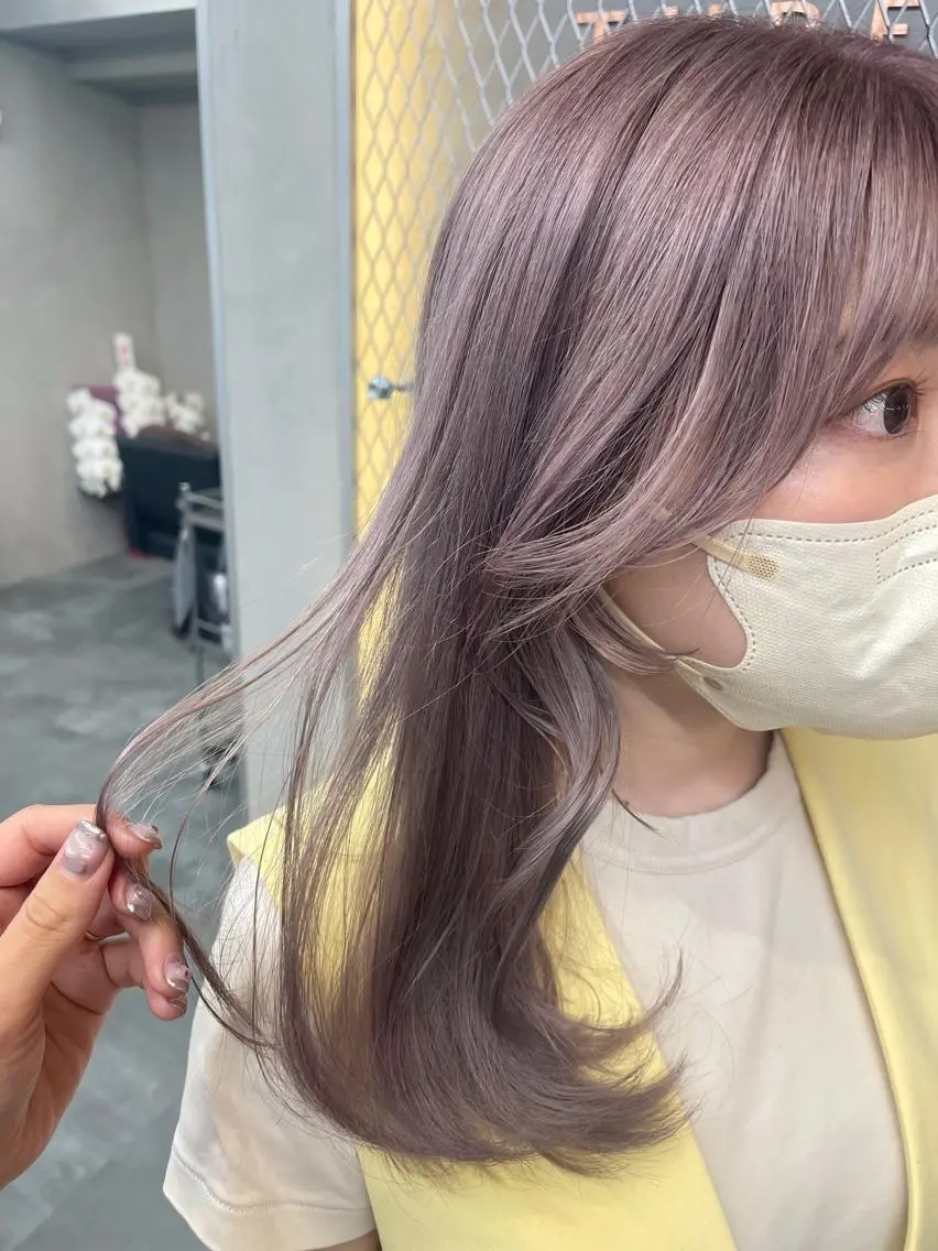 セミロング カラー ブリーチ 小顔カット ダブルカラー /まつ毛パーマ🎀のヘアスタイル