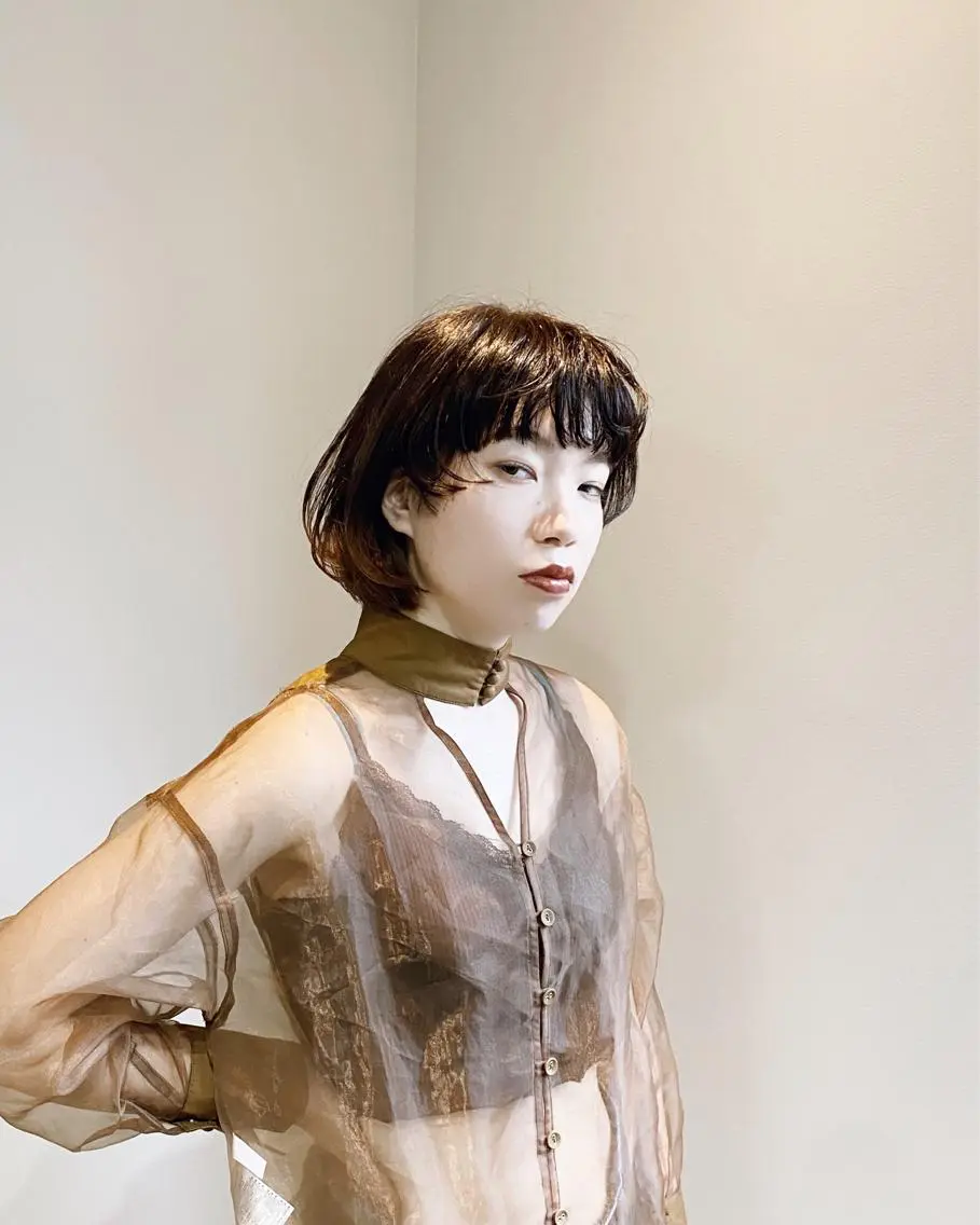 ショート カラー ベージュカラー ボブ/くびれショート モデル募集中cocoのヘアスタイル