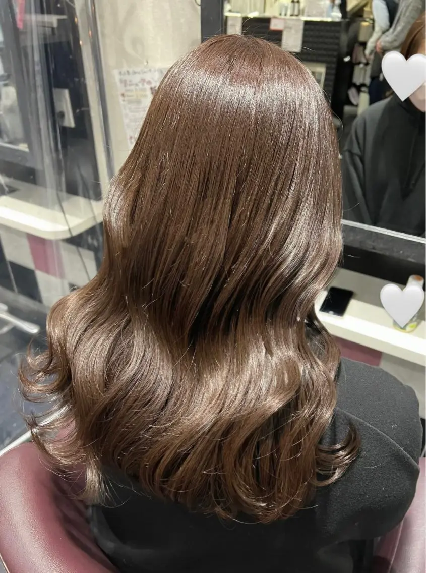 ロング カラー ベージュカラー ブラウンカラー ショコラグレージュ チョコレートブラウン ココアベージュ ヘアカラー トリートメント 艶髪 ♡Tomiyaのヘアスタイル