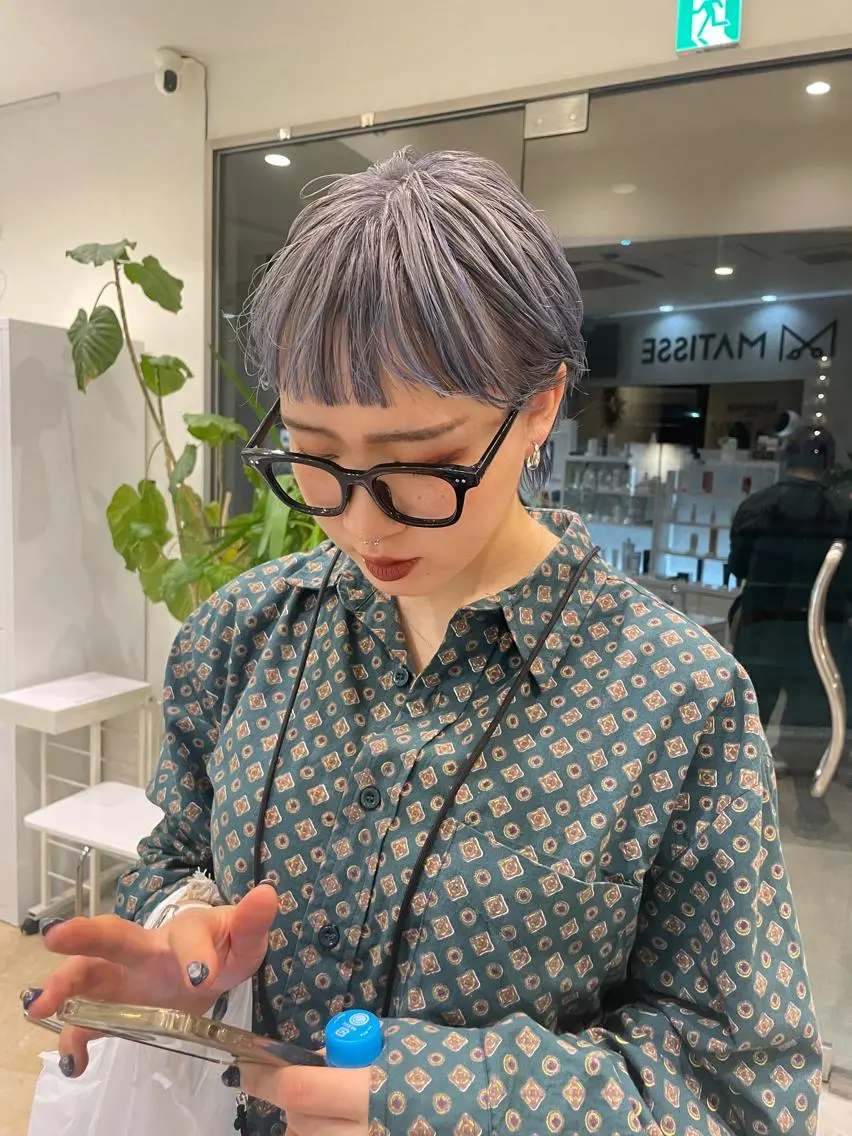 ショート カラー ヘアアレンジ 青髪特化🩵 ダブルカラーのヘアスタイル
