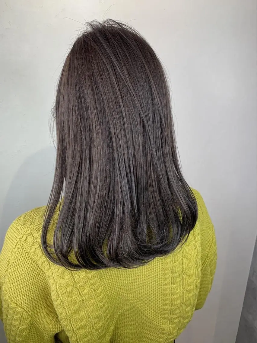 セミロング カラー カット 縮毛矯正 _WHITE 高槻のヘアスタイル