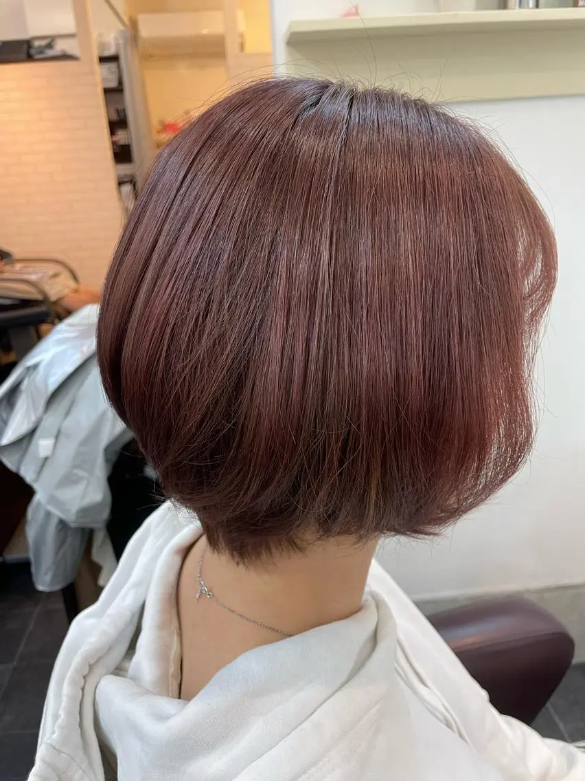 ショート ピンクブラウン 米本 匠のヘアスタイル