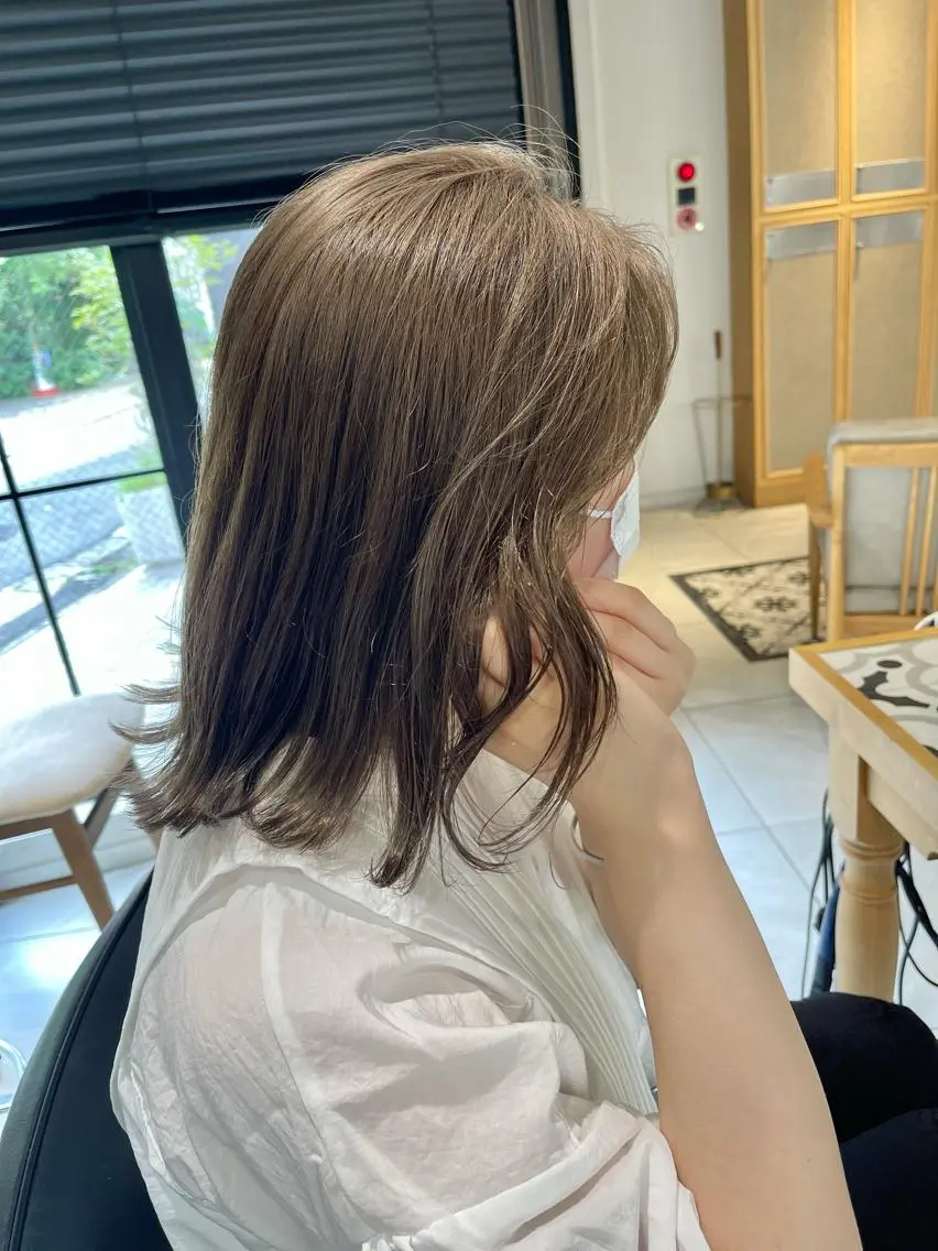 ミディアム カラー ベージュカラー オリーブベージュ ヘアカラー トリートメント ヘッドスパ ヘアセット 透明感/レイヤー スタイル🤎mamiのヘアスタイル