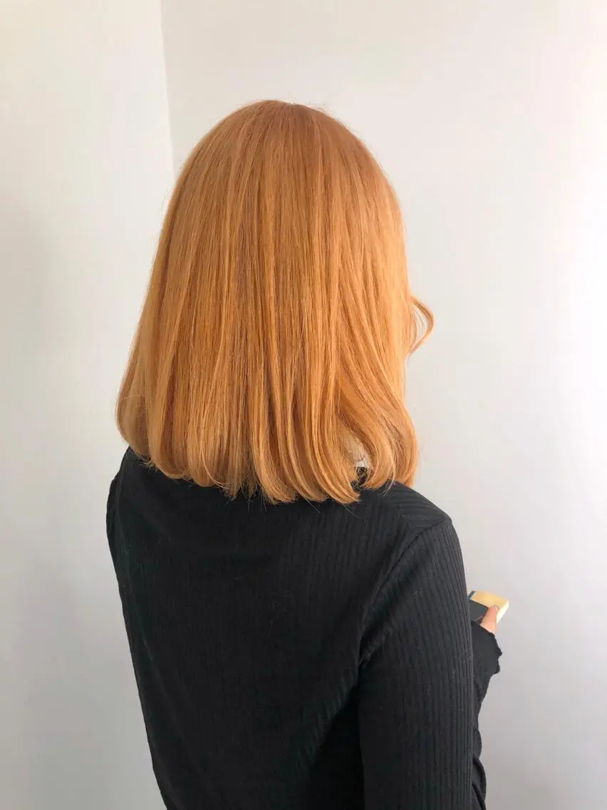ミディアム カラー ブリーチ オレンジ ☕️ベージュカラー 内藤光哉☕️のヘアスタイル