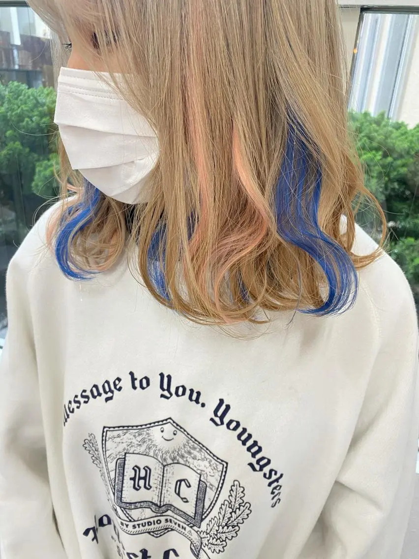 カラー ハイトーンカラー エクステ ハイトーン 💭黒崎ハルカのヘアスタイル