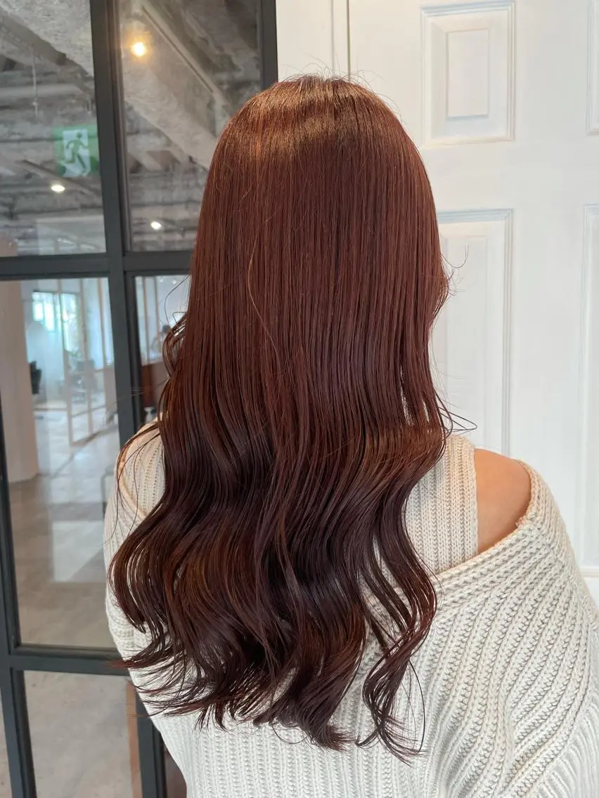 ロング カラー ヘアアレンジ ブリーチ ブリーチなしカラー ピンクカラー REONA🪽✨薬院 レイヤーカット🫧のヘアスタイル