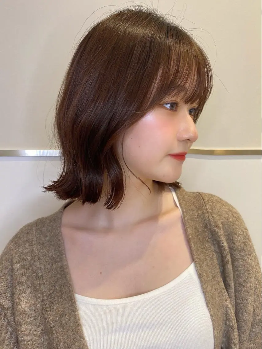 ミディアム カラー カット ヘアカラー 小野寺瑞希 /最小顔カットのヘアスタイル