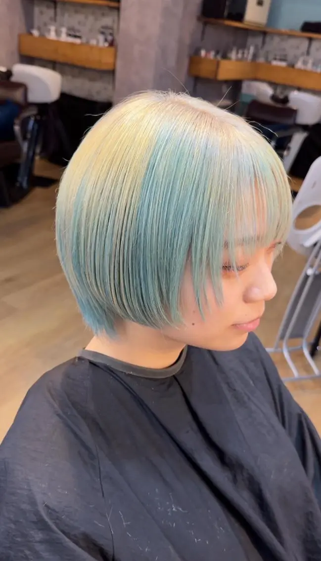 ミディアム カラー ブリーチ ケアブリーチ ダブルカラー ハイトーンカラー インナーカラー カット ❣️ハイトーン❣️ BLUE&Co.のヘアスタイル