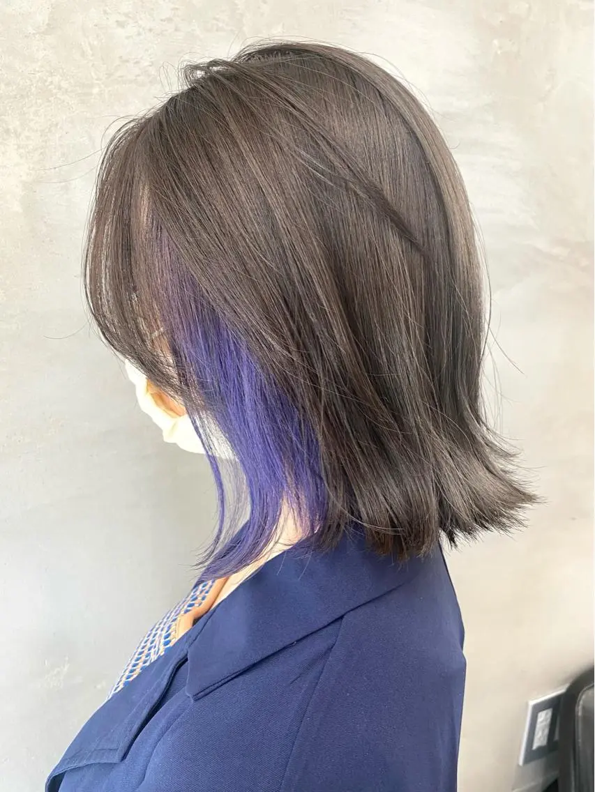 ミディアム カラー ブルーカラー グレージュ カット ヘアカラー トリートメント 🫧透明感カラー🫧 OIKAWAのヘアスタイル