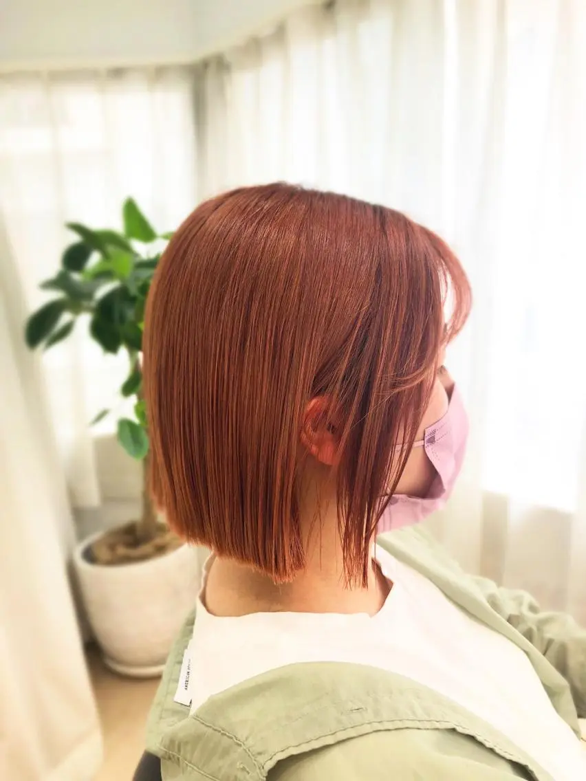 ミディアム 切りっぱなしボブ ボブ 植松 茜のヘアスタイル