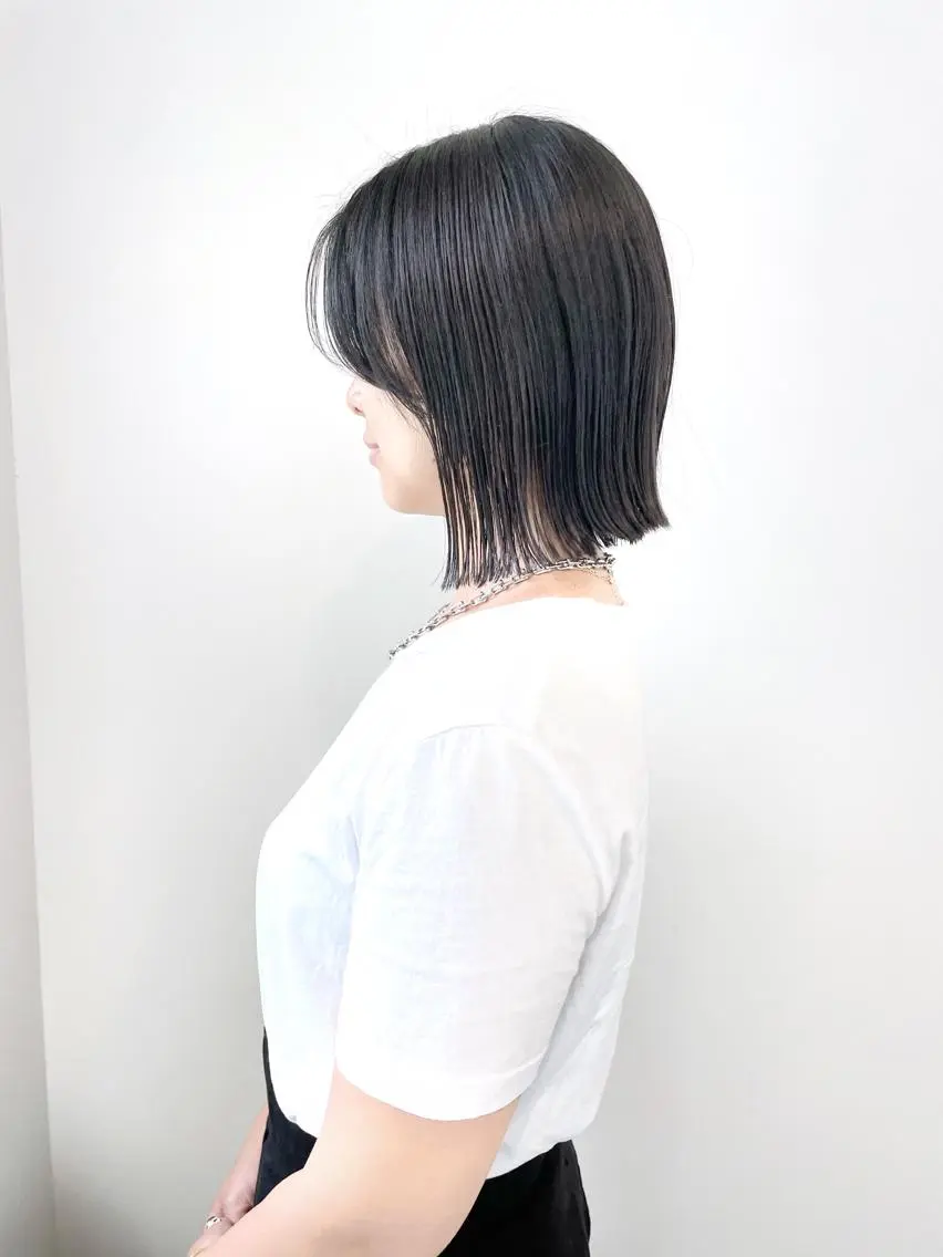 ミディアム カラー カット ヘアカラー 縮毛矯正 トリートメント ボブ/縮毛/レイヤー モトナリのヘアスタイル