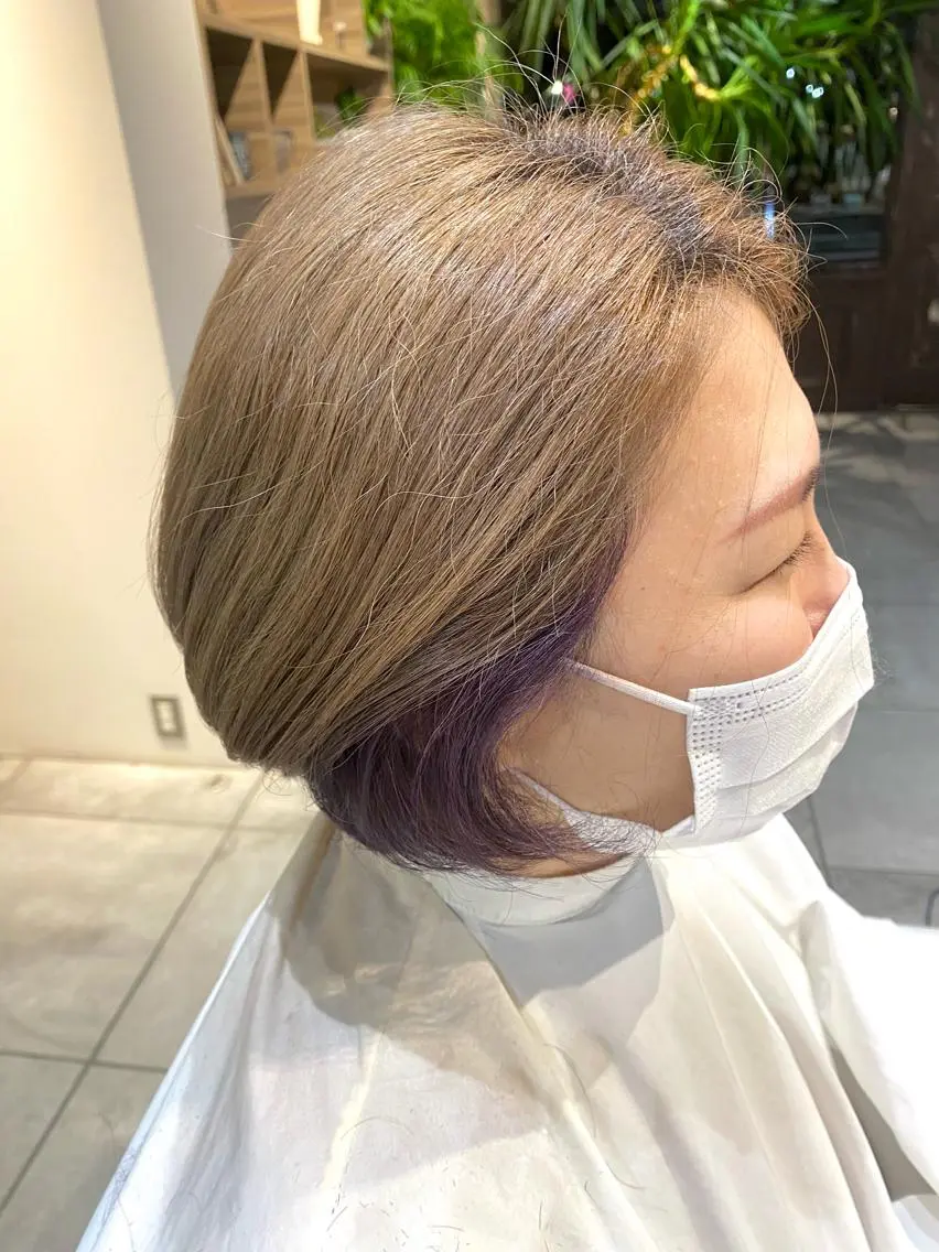 ショート カラー ベージュカラー ヘアカラー Kirina/ 茨木/髪質改善のヘアスタイル