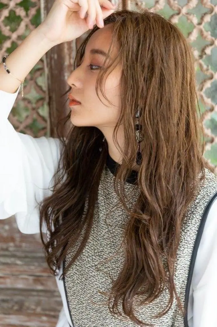 ロング パーマ デジタルパーマ カット 縮毛矯正 🎀暖色color/ トップスタイリストのヘアスタイル